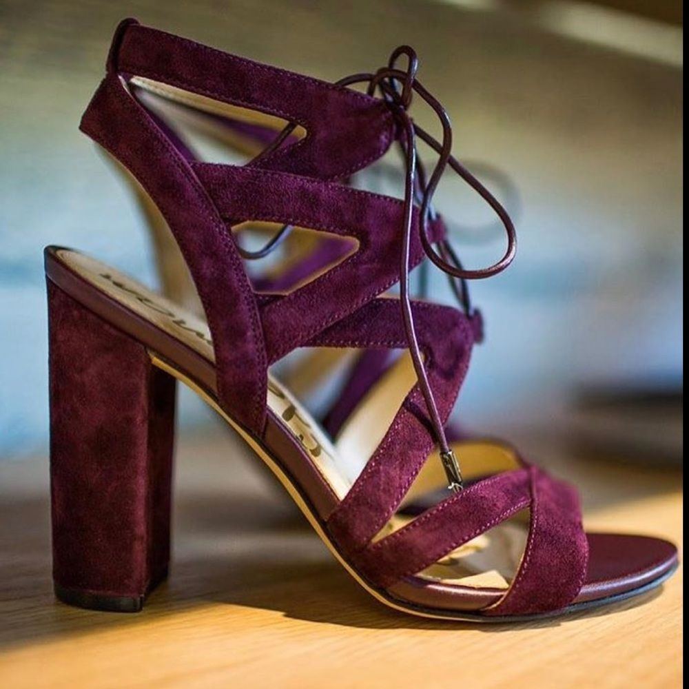 NWT Sam Edelman Suede Block Heel Sandals Size 7 - Picture 4 of 7